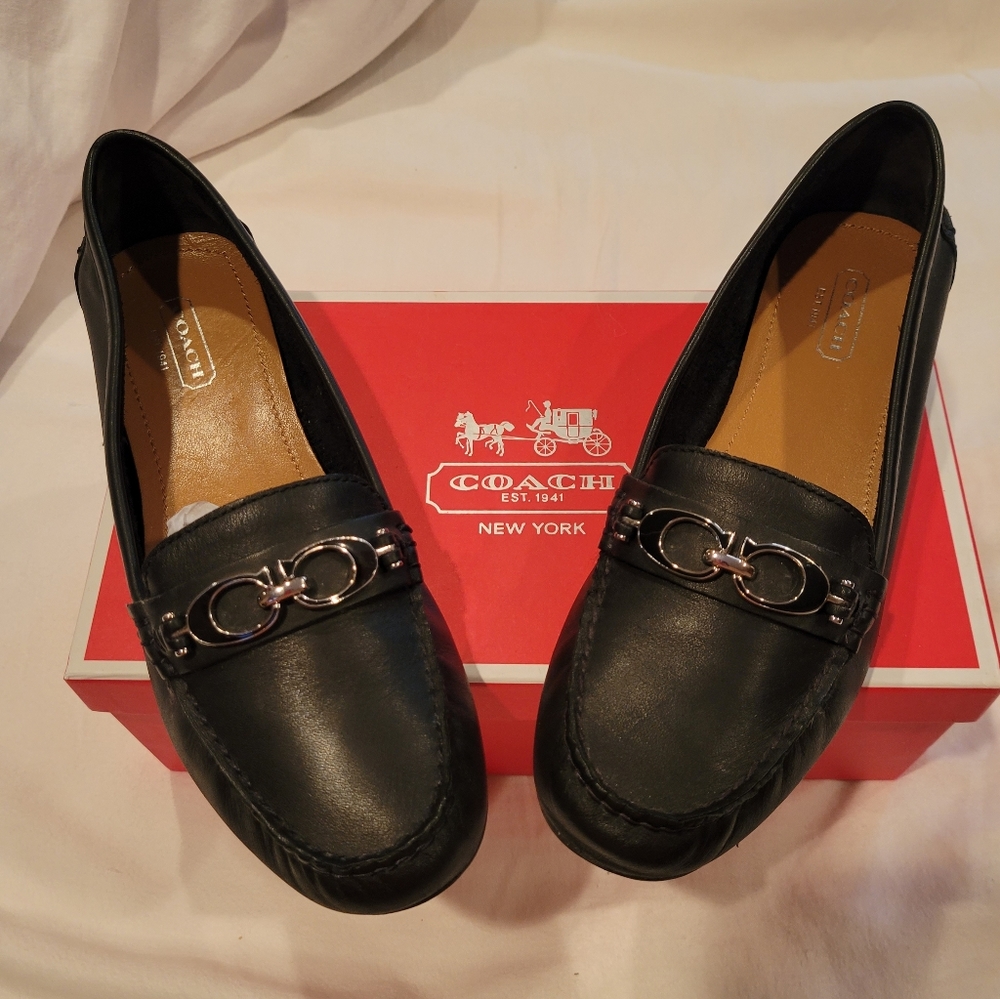 Coach Fortunata Soft Leather Black Loafer 7M
